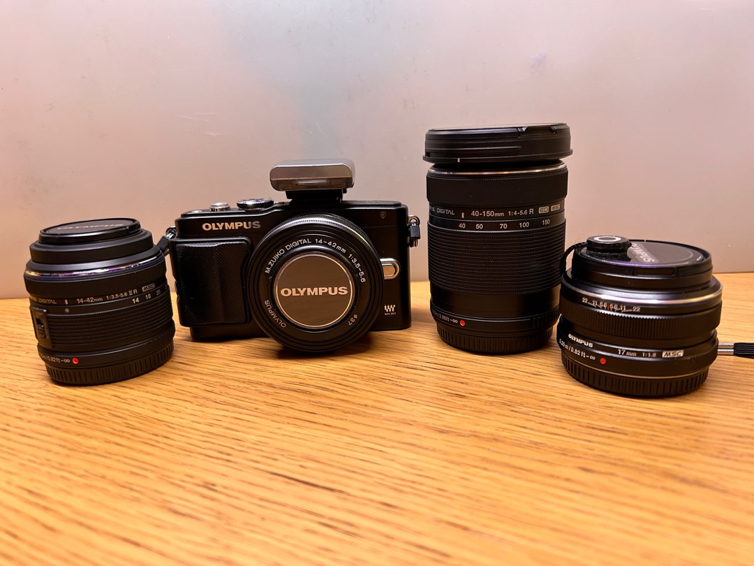 Olympus E-PL5 連鏡四支(14-42 kit 鏡)(14-42餅鏡)(40-150天涯鏡)(17mm