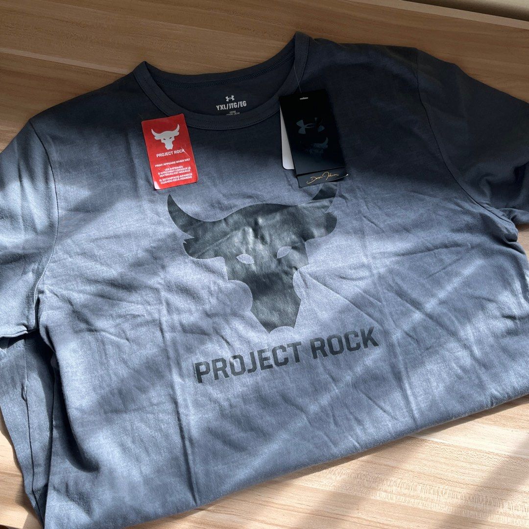 Ori Under Armour Project Rock T shirt Youth Men s Fashion Tops