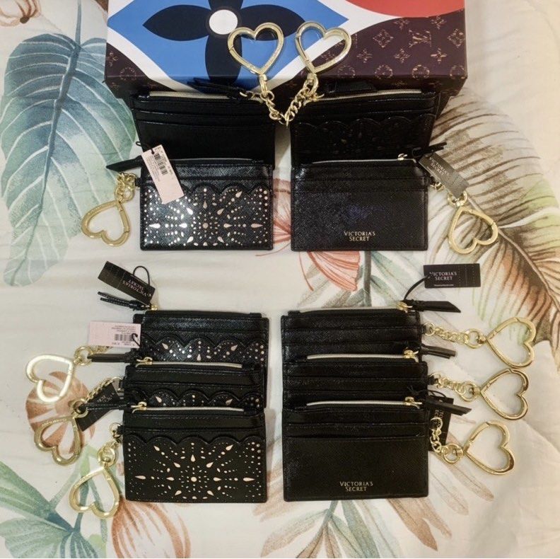 ORIGINAL Victoria s Secret Black Lace Cut Out Metallic Card Holder Case Coin Purse Bag Wallet Women s Fashion Bags Wallets Wallets Card holders on Carousell
