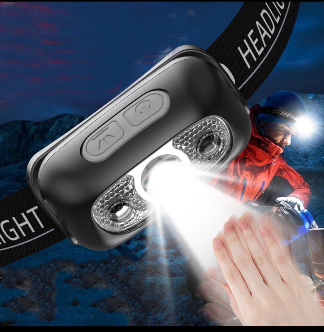 Outdoor Mini USB Rechargeable Body Motion Sensor LED Headlamp/ Modes  High Lumen, Waterproof Extremely Bright Head Light Flashlight for Hiking,  Camping, Survival, Emergency, Sports Equipment, Other Sports Equipment and  Supplies