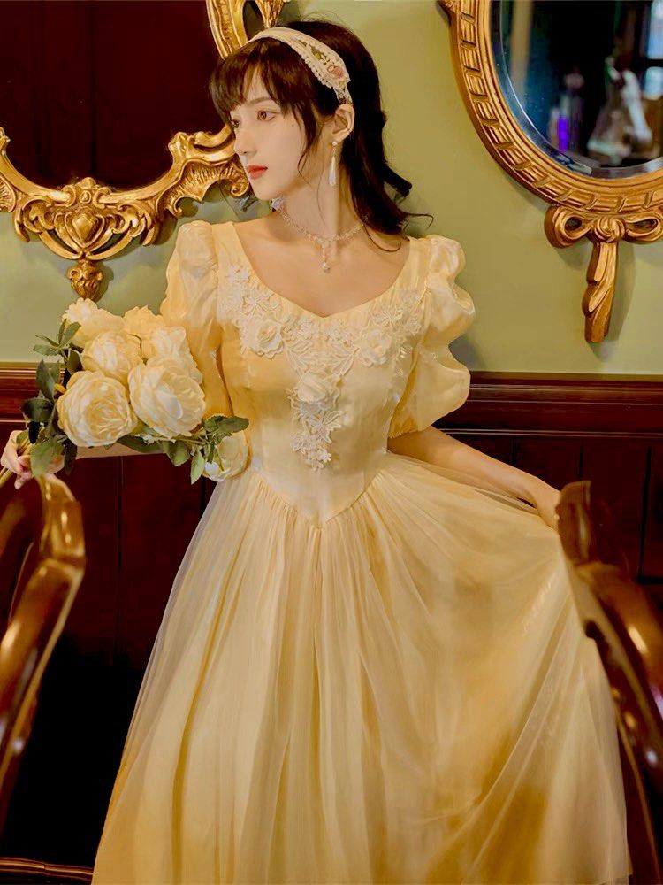 Pastel yellow gown store