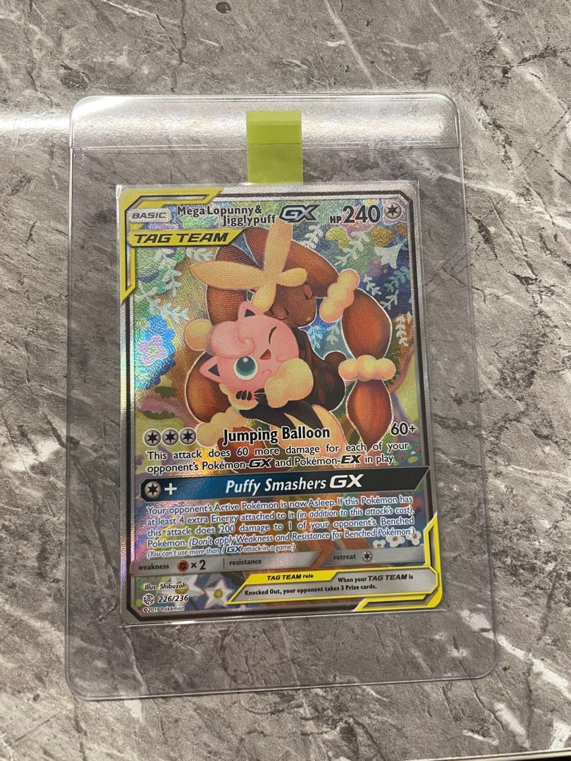 Carta Pokemon Mega Lopunny e Jigglypuff GX Full Art Aliados