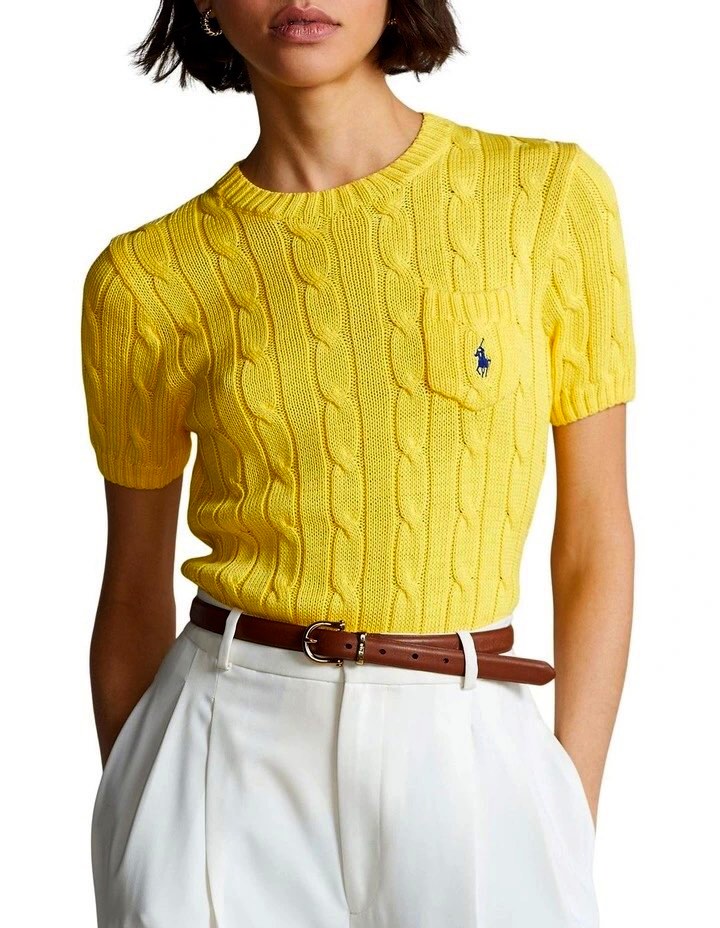 Polo Ralph Lauren Women Cable-Knit Cotton Short-Sleeve Jumper, Women's  Fashion, Tops, Other Tops on Carousell