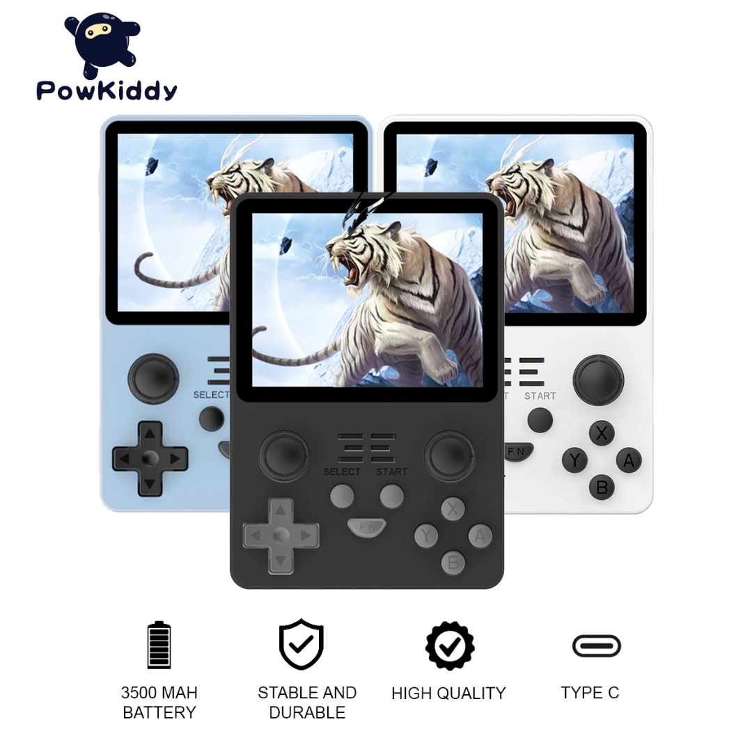 Powkiddy RGB20S Handheld Game Console New Retro Game Players Open