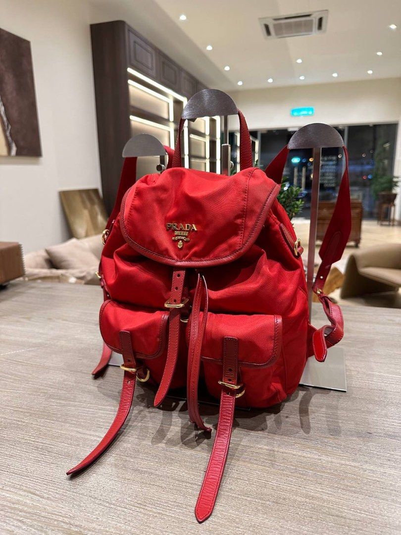Red prada top backpack