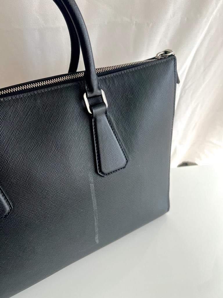 Black Saffiano Leather Work Bag
