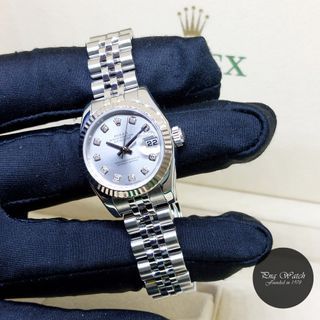 Rolex 26mm Oyster Perpetual Silver Big Diamonds Dial Datejust REF: 179174 (D Series)(2)