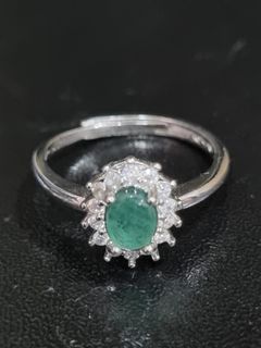 S925 Emerald Stone Ring
