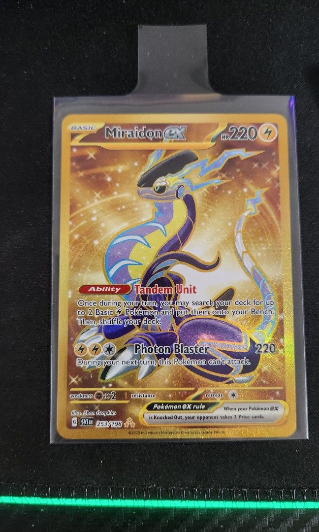 Pokemon Scarlet & Violet GOLD SECRET RARE Miraidon EX 253/198