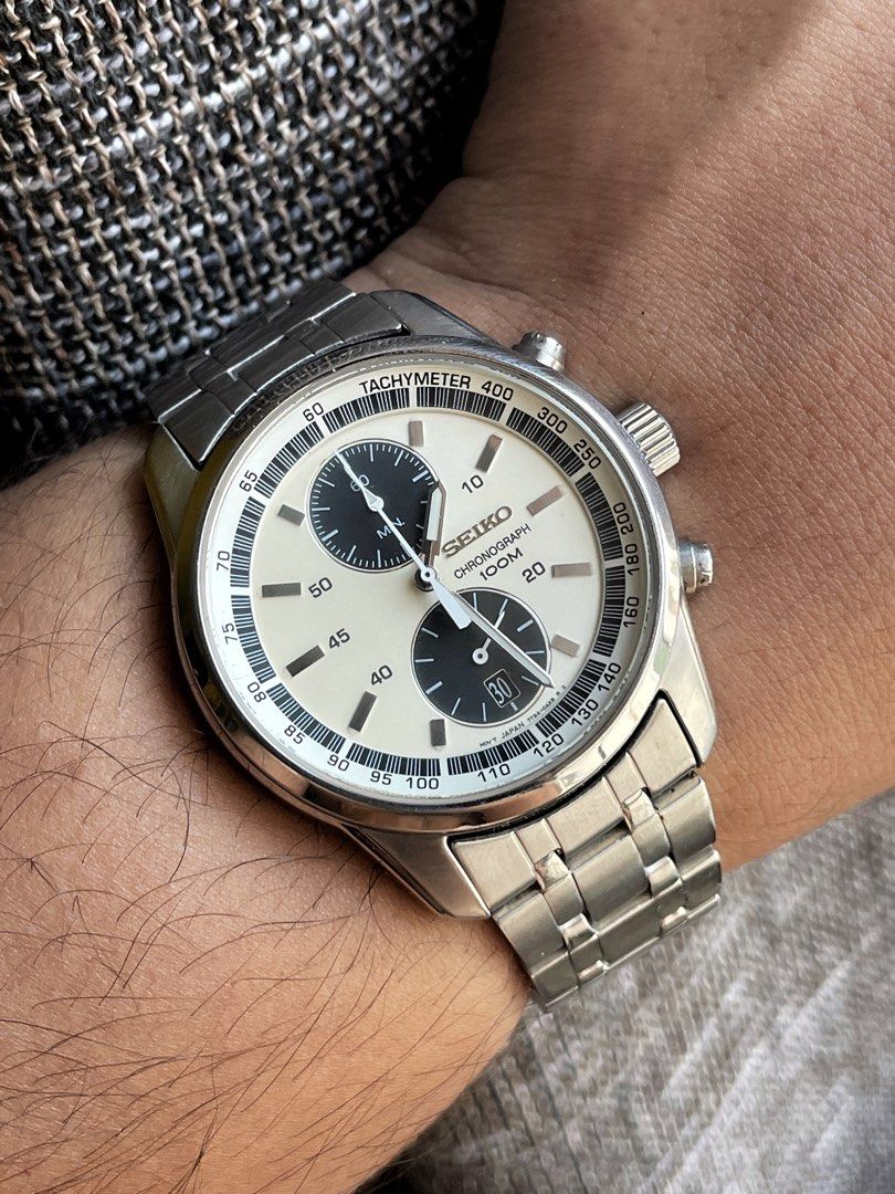Seiko SNN151P1 Mechanical Quartz Panda Chronograph