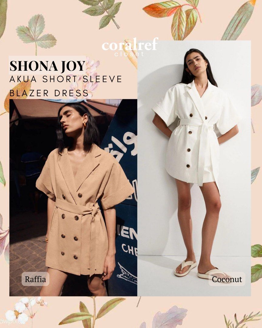 White short sleeve blazer clearance dress