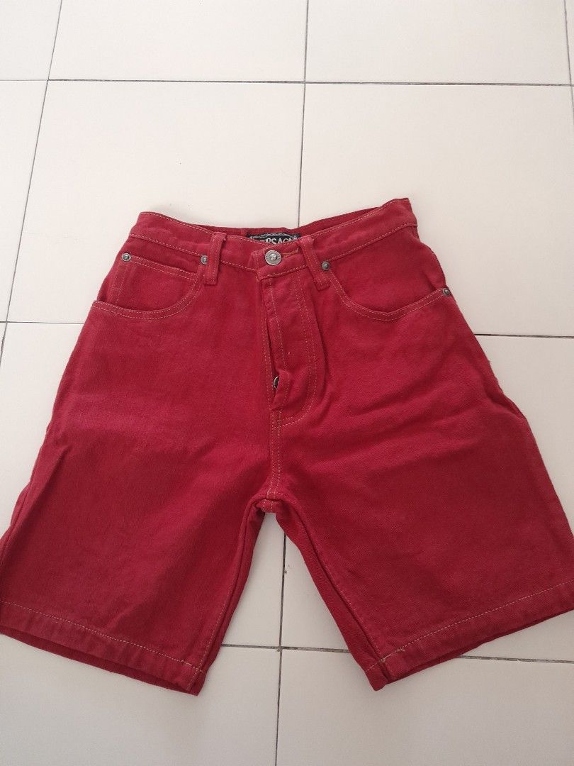 Red versace shorts new arrivals