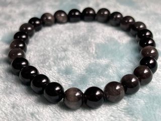 Silver Sheen Obsidian Bracelet