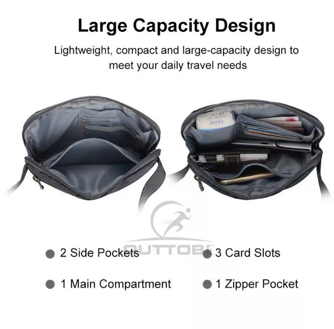Outtobe Sport Waist Pouch Bag Men Cross Body Bag Zipper Chest Bag