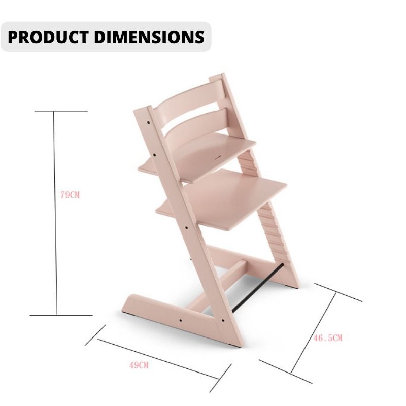 Stokke Inspired Baby High Chair With Adjustable Backrest And Footrest