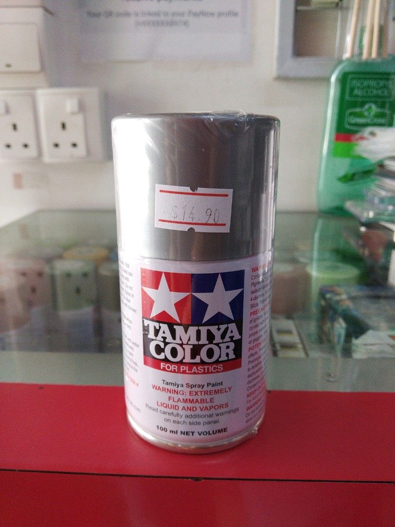 Tamiya TS17 Gloss Aluminum Spray Paint For Plastic, Hobbies & Toys