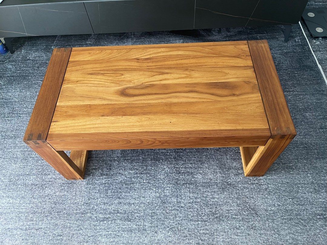 Solid teak wood coffee table, Furniture & Home Living, Furniture ...