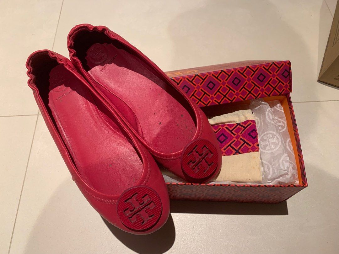 Hot pink outlet tory burch flats