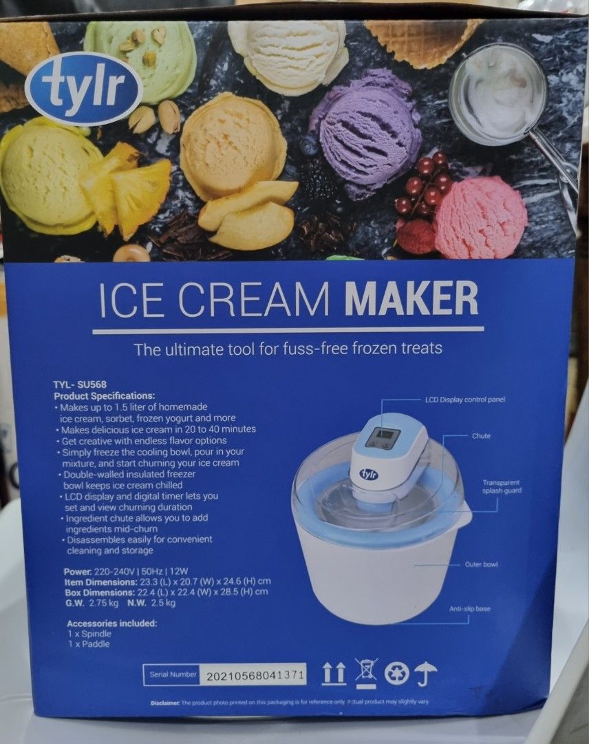 Tyler ice cream maker 1.5L on Carousell
