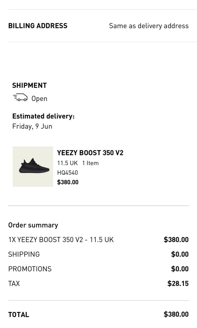 UK11.5 yeezy 350 v2 onyx