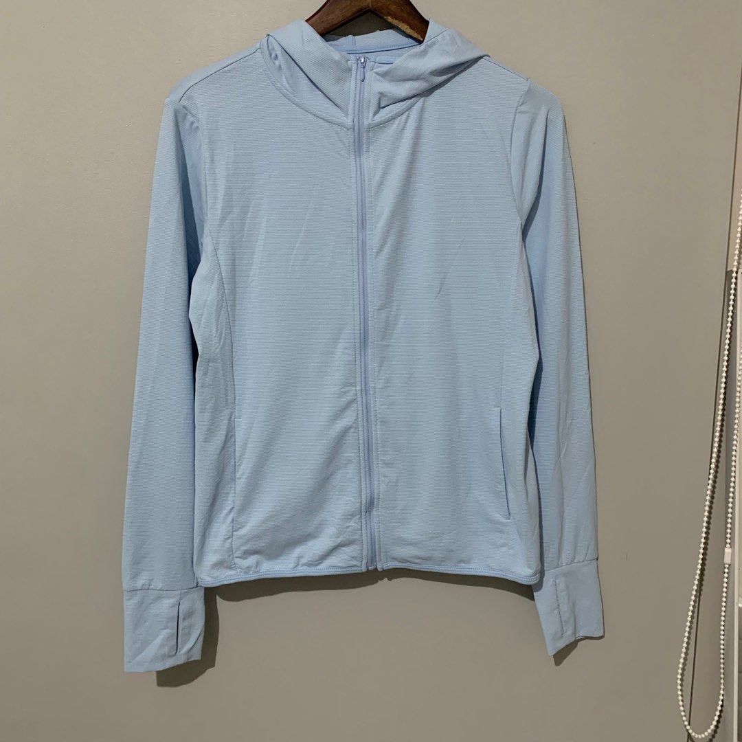 Uniqlo airism jacket baby blue / dry fit / jaket olahraga / running ...