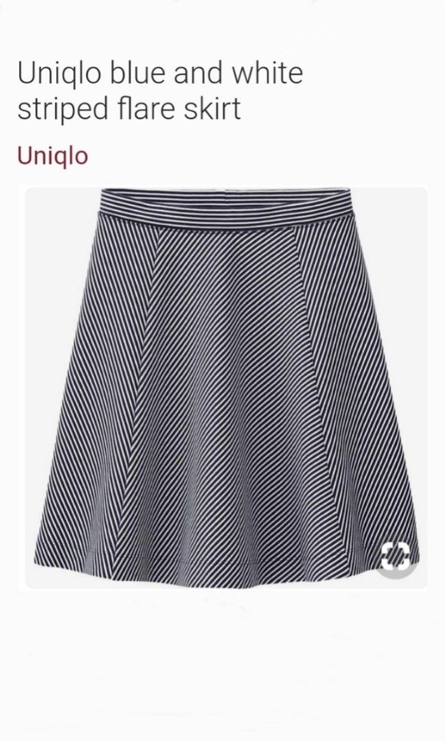 Black and white deals striped flare skirt