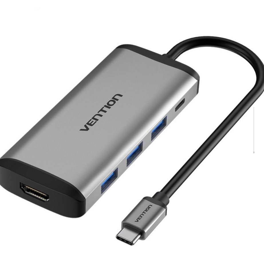 Vention USB C Docking Station Type C to HDMI, 3 ports (Item Code 516) (Category: Cables & Adaptors) located in Marikina City. Submitted by skowshop (Listing ID 1234919715, Image 1). Description: BRAND Vention NAME Type-C to HDMI/USB3.0*3/PD Converter MODEL CNBHB COLOR Black INTERFACE HDMI,USB3.0,PD INTERFACE TECHNICS Nickel-plated RESOLUTION 4K 30Hz TRANSMISSION SPEED CONDUCTOR Tinned Copper SHELL Aluminum Alloy + ABS CHIP LT8711HE+VL817 SHIELDIN