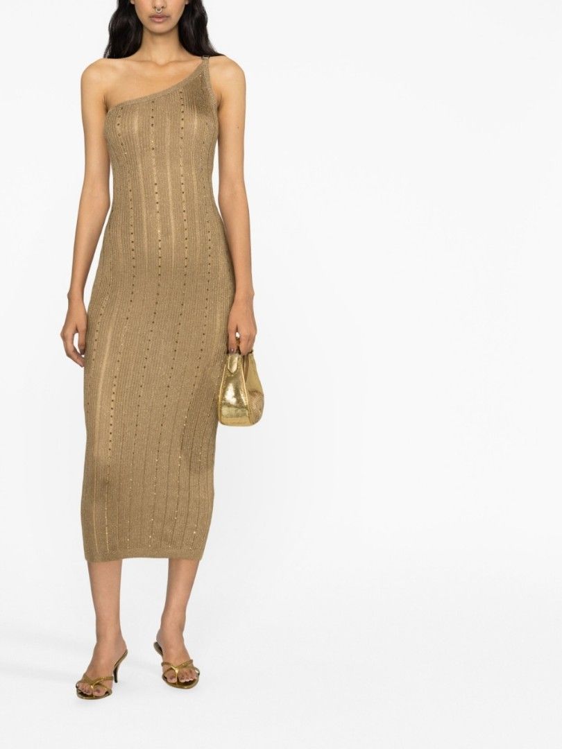 Versace crystal embellished ribbed knit midi dress preloved lowered price Women s Fashion Dresses Sets Dresses on Carousell