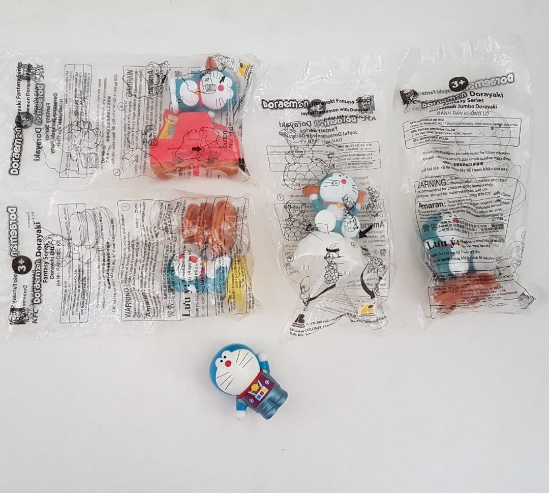 Vintage Doraemon Display, Doraemon Figurine, 5 for 25, Original, KFC