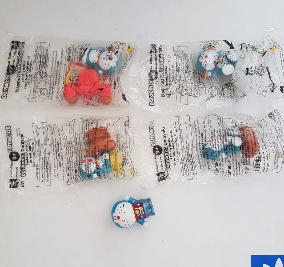 Vintage Doraemon Display, Doraemon Figurine, 5 for 25, Original, KFC