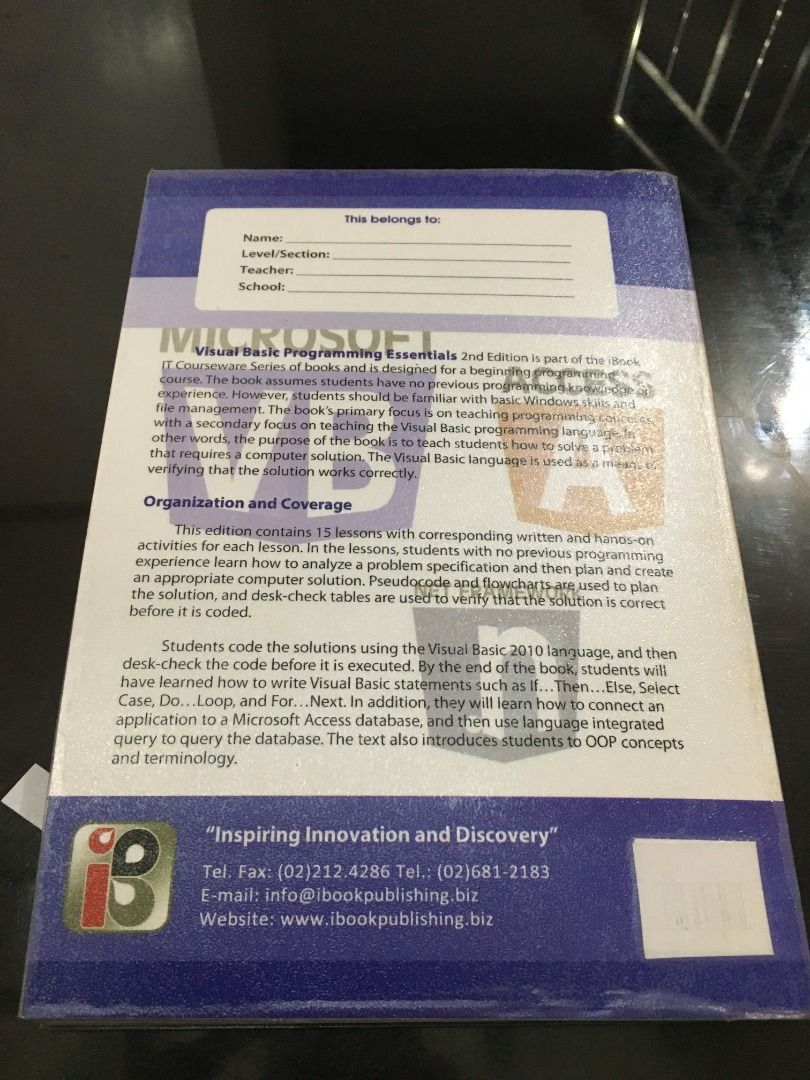 Visual Basic Programming Essentials ICT (kto12), Hobbies & Toys, Books ...
