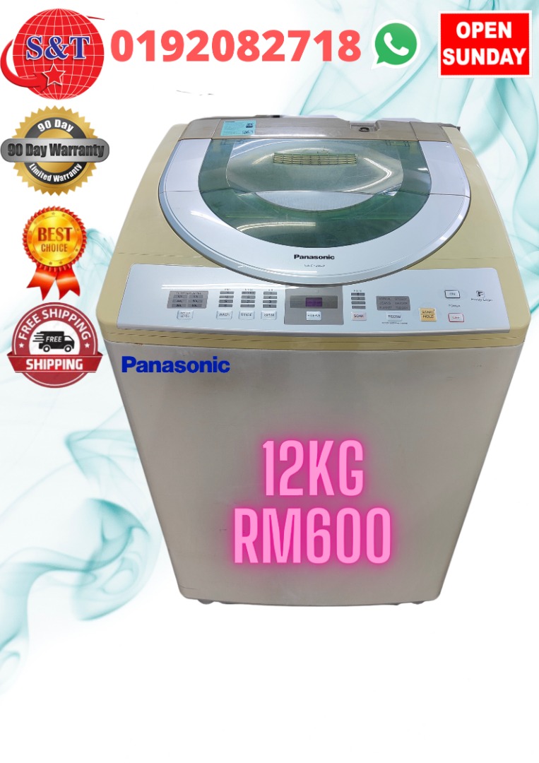 WASHING MACHINE PANASONIC 12KG JUMBO, TV & Home Appliances, Washing