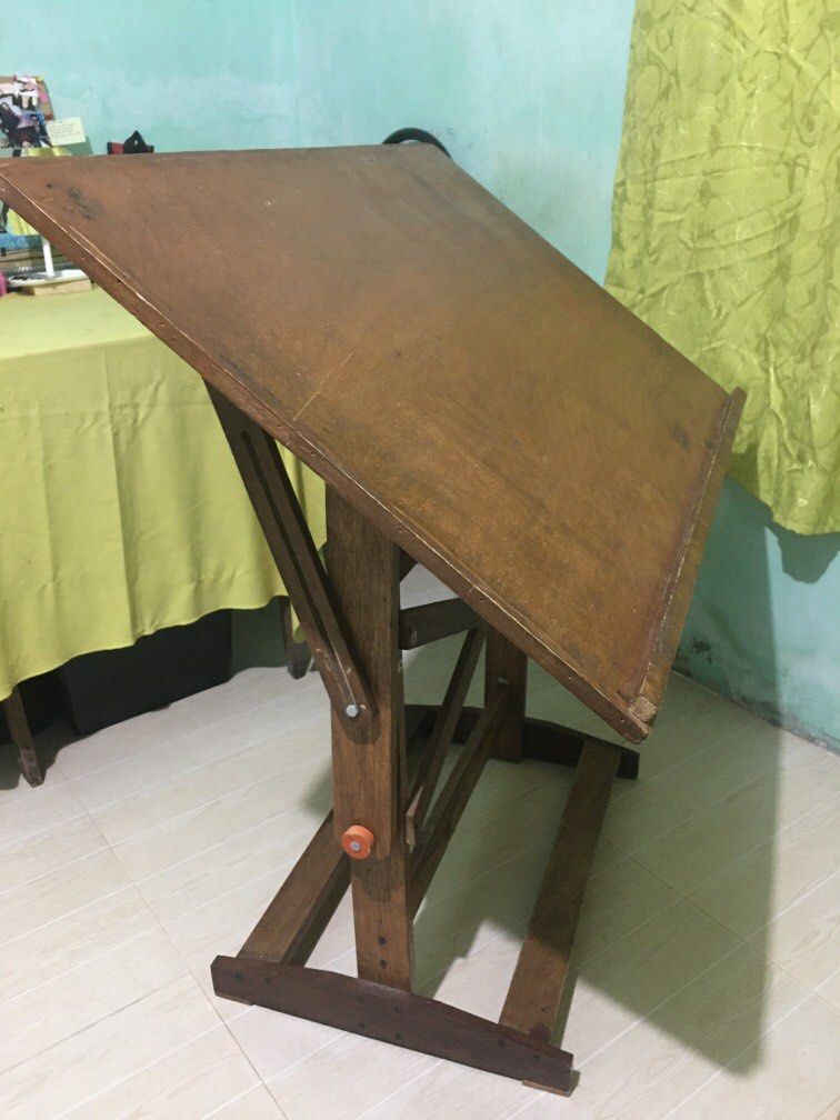 Wooden Drafting Table & T-Square Bundle on Carousell