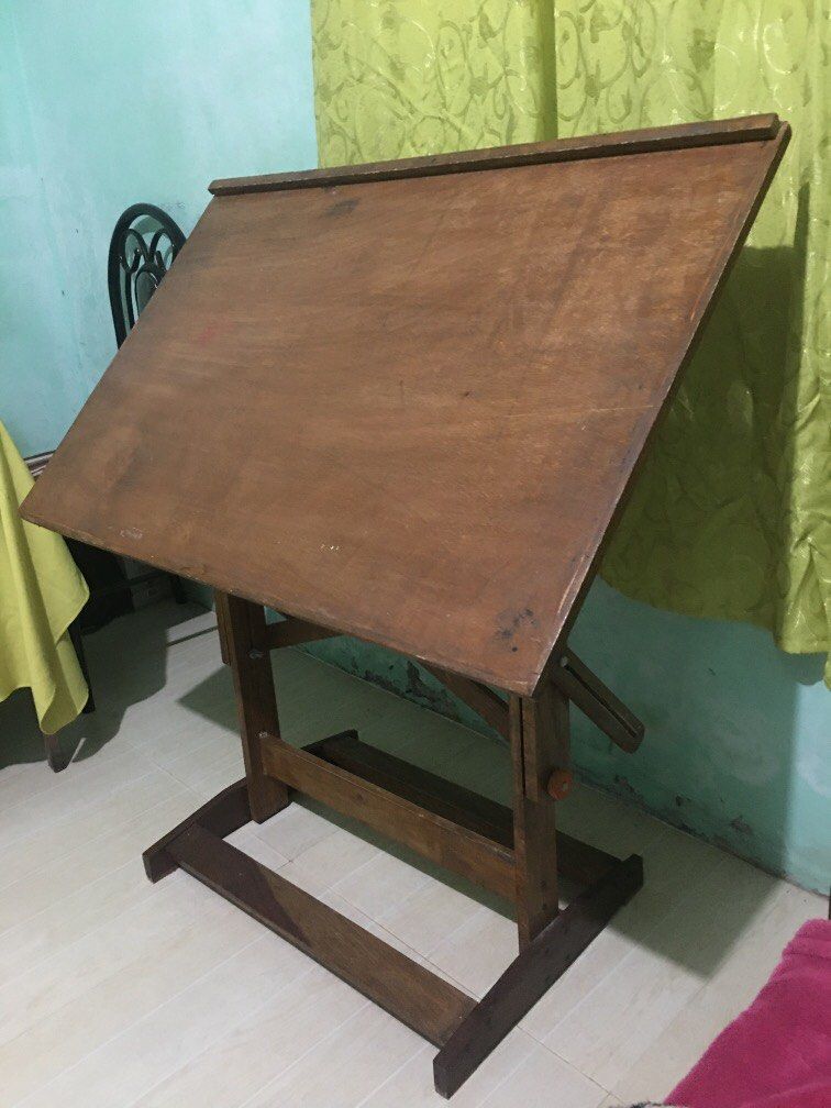 Wooden Drafting Table & T-Square Bundle on Carousell