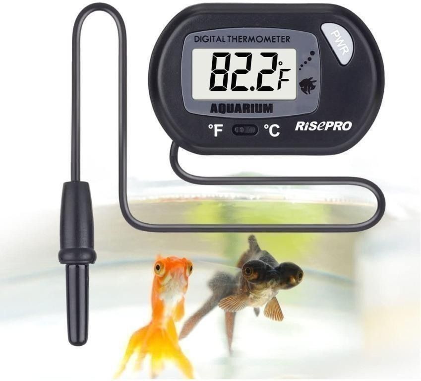 Aquarium Thermometer, Lcd Digital Electronic Thermometer With Suction Cup  Water Thermograph For Fish Tank Terrarium Marine Reptile Habitat Measuring  T