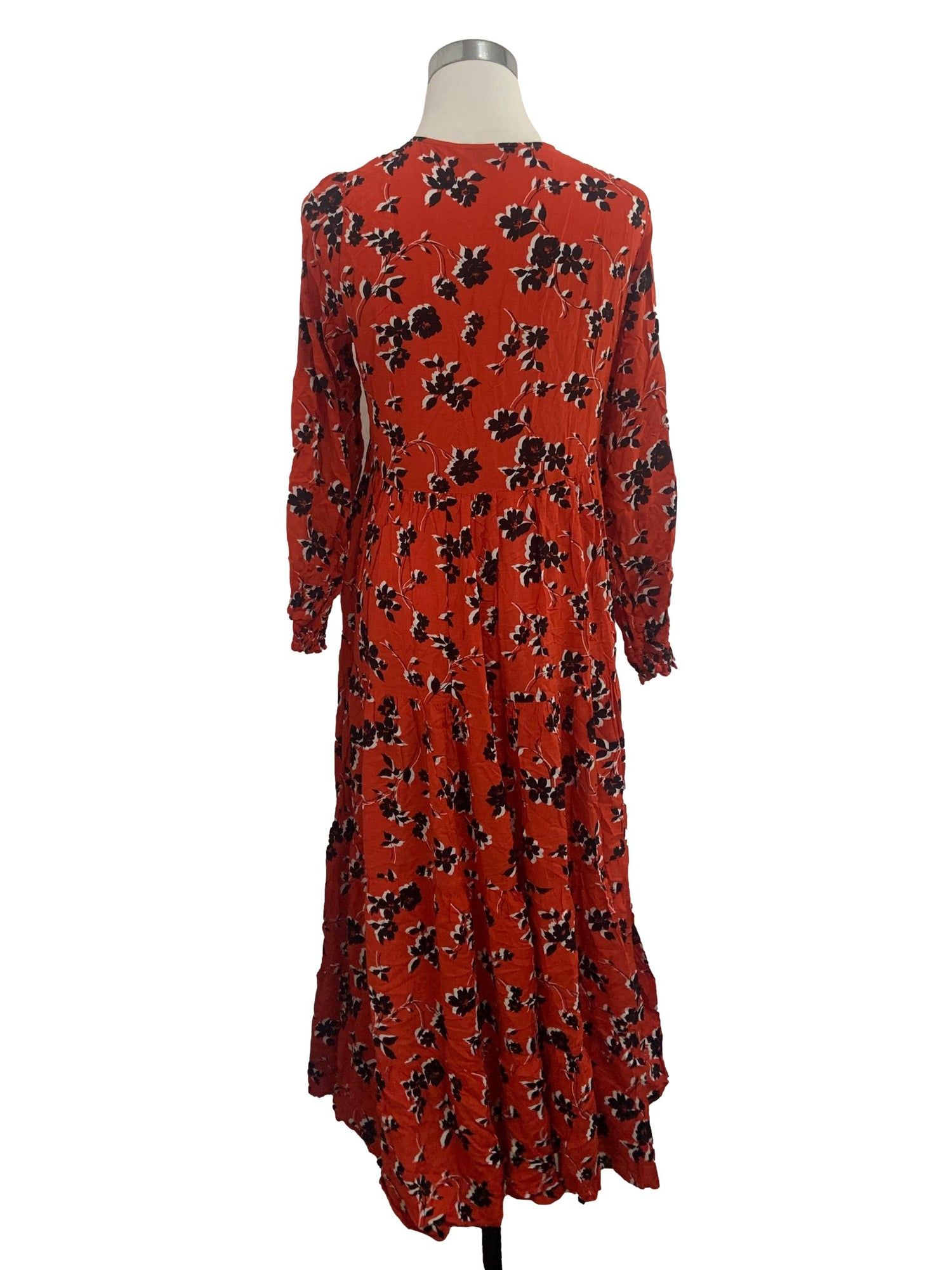 Red floral maxi outlet dress zara