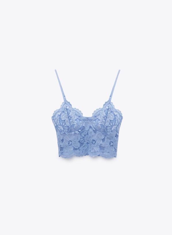 zara lace bralette top, Women's Fashion, Tops, Sleeveless on Carousell