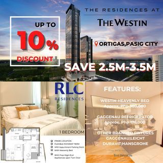Luxury 1 bedroom condo for sale at The Westin Residences near San Miguel Corporation Ortigas Pasig City