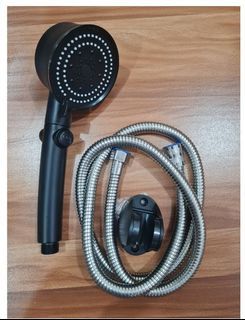 3in1 Shower Head With Hose Holder Set Turbo Black Universal High Pressure Bathroom Shower Sprayer