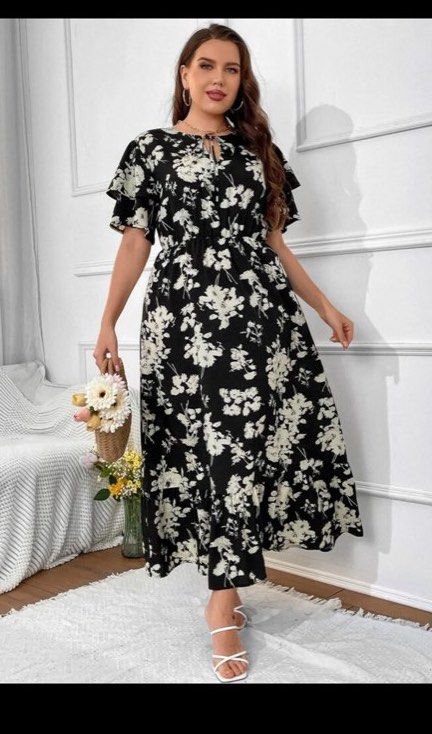 White dress plus sales size with sleeves