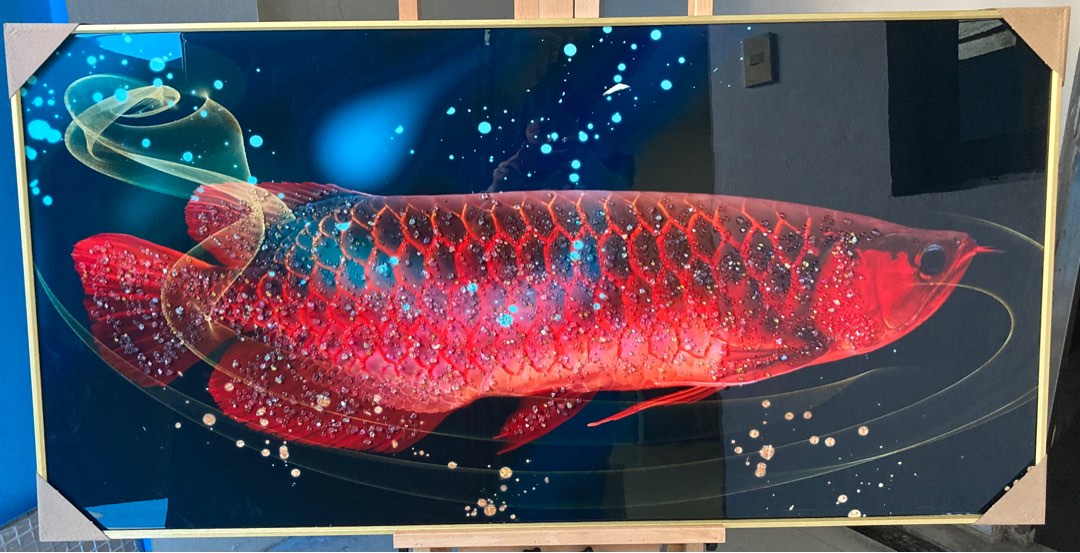 60x120cm Arowana Fish Frame, Furniture & Home Living, Home Decor, Wall