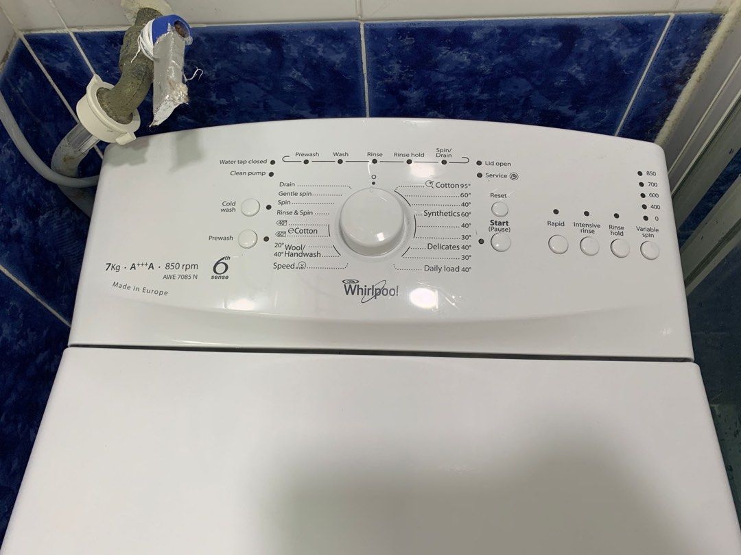 惠而浦上置滾筒式洗衣機7Kg 850轉, 家庭電器, 洗衣機及乾衣機- Carousell
