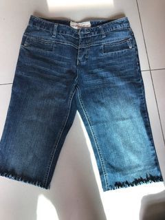 五分彈性牛仔褲 Size M 低腰28