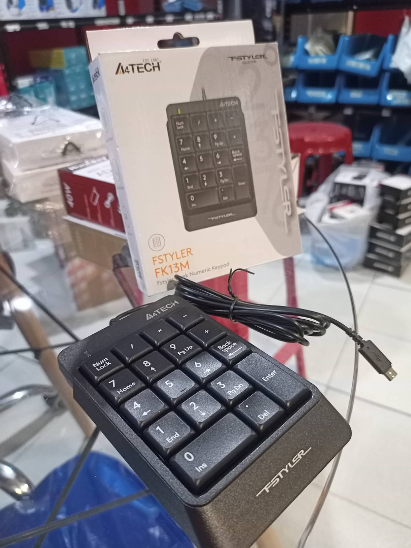 A4Tech Fstyler FK13M Numeric Keypad Micro USB Black, Computers & Tech ...