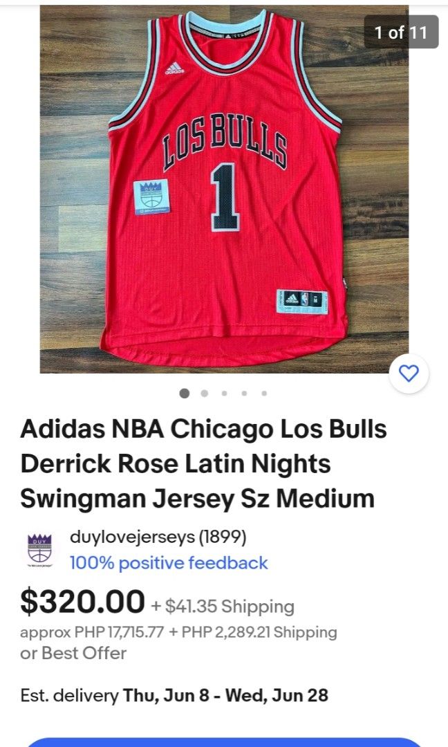 Adidas NBA Chicago Los Bulls Derrick Rose Latin Nights Basketball Jersey  Medium 