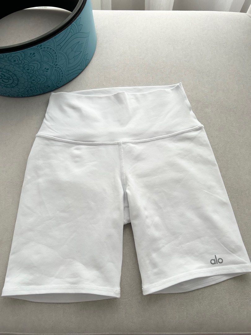 Alo white hotsell biker shorts