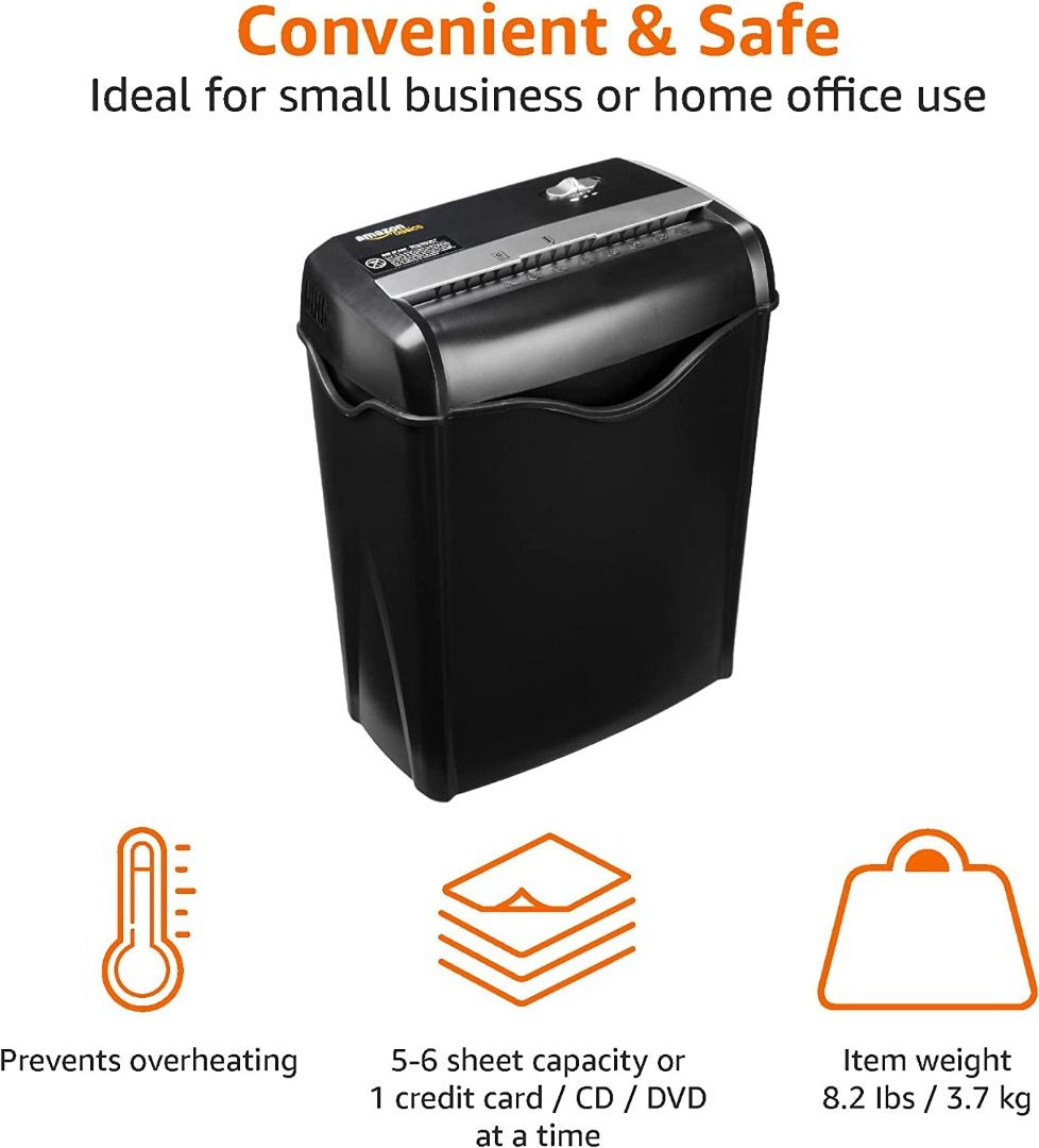 Amazon Basics 56 Sheet CrossCut Paper and Credit Card Shredder with