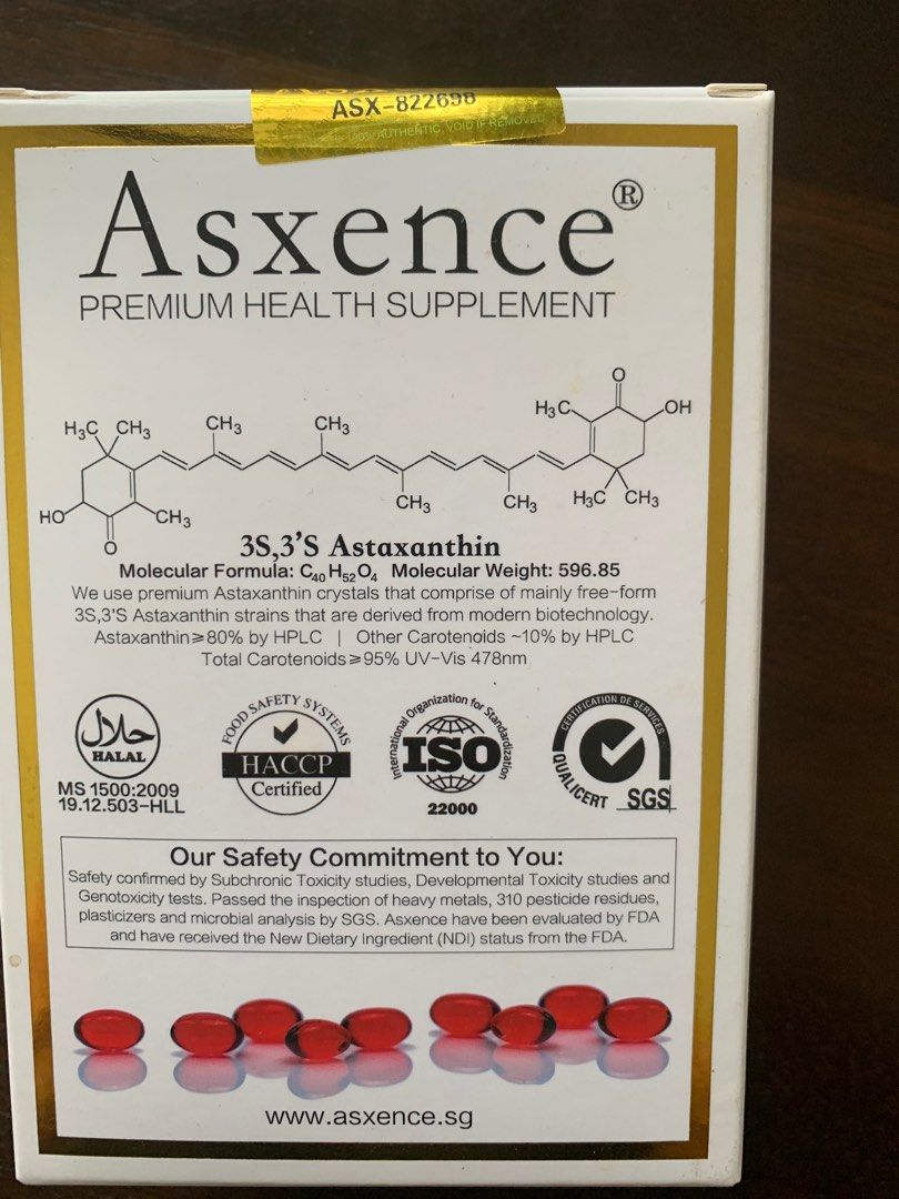 Asxence Astaxanthin, Health & Nutrition, Health Supplements, Vitamins