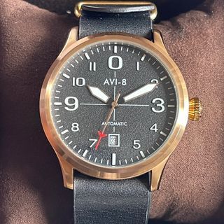 AVI-8 Men's AV-4021-04 FlyBoy Automatic Watch With Black Leather Band