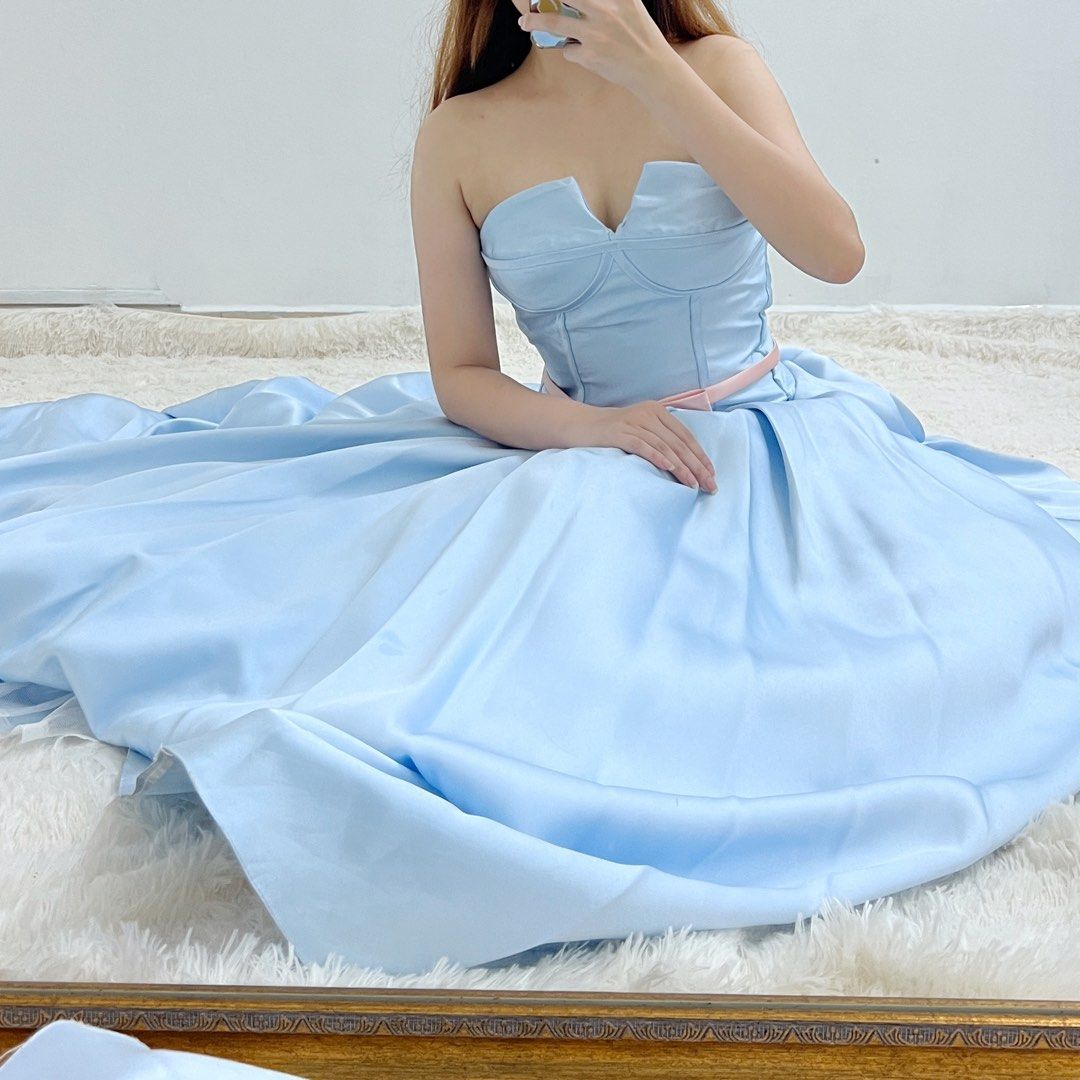 Baby blue Cinderella gown night dress prom dress